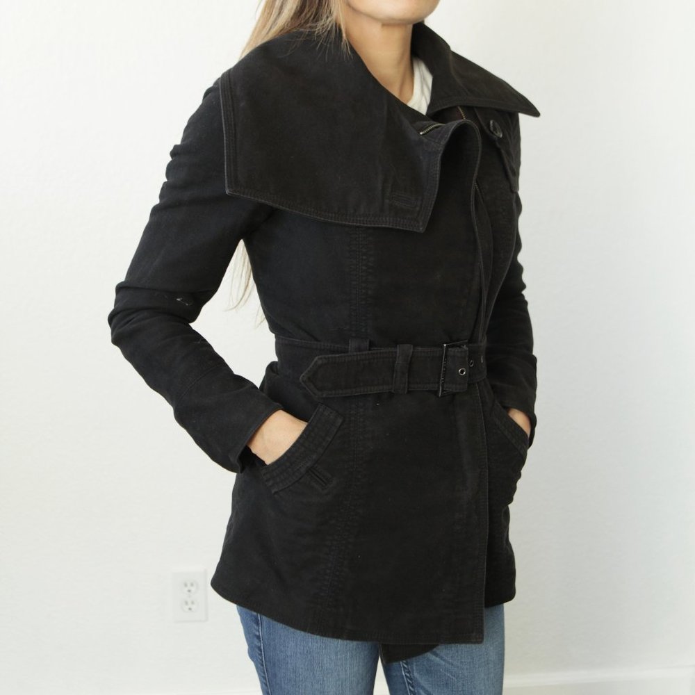 Ted Baker Womens Frankly Trench Coat Sz 0 Black